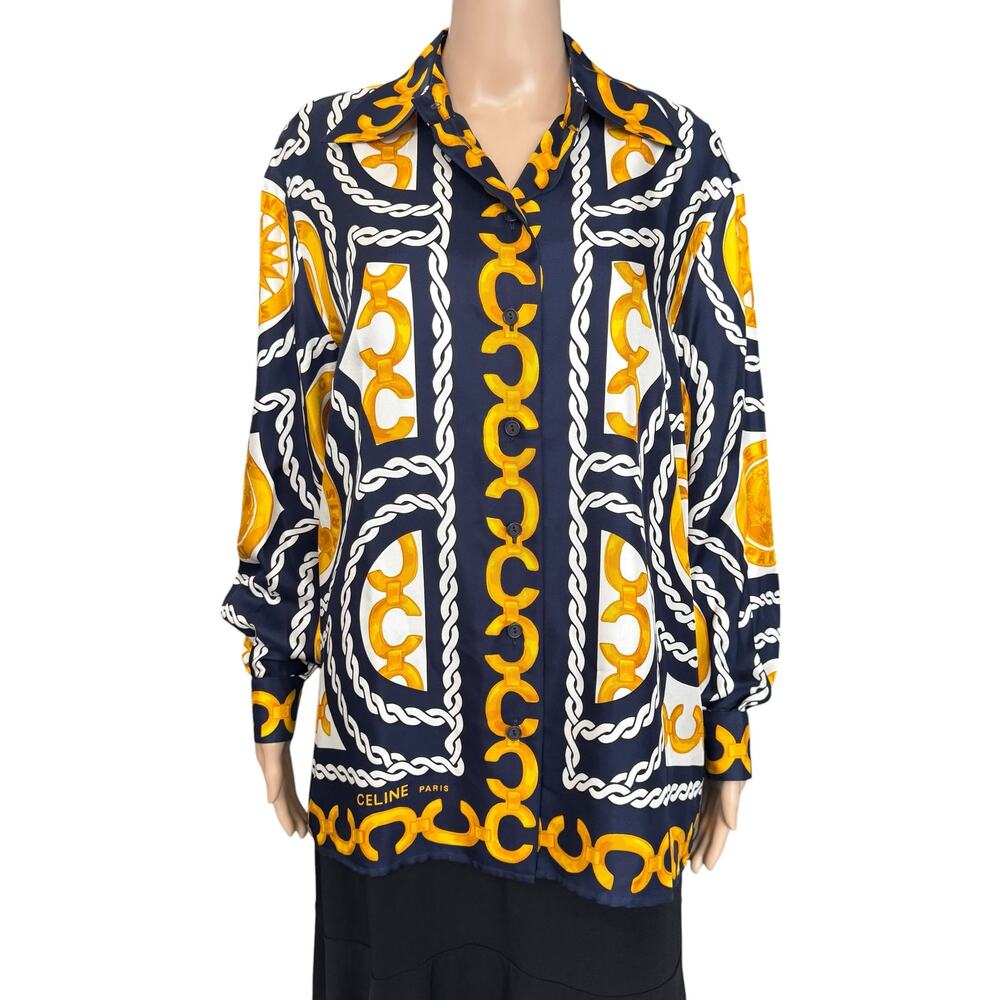 Celine Vintage Silk Button-Up